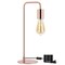 Modern Industrial Rose Gold Table Lamp – Minimalist Metal Desk Light for Bedroom, Office, and Living Room